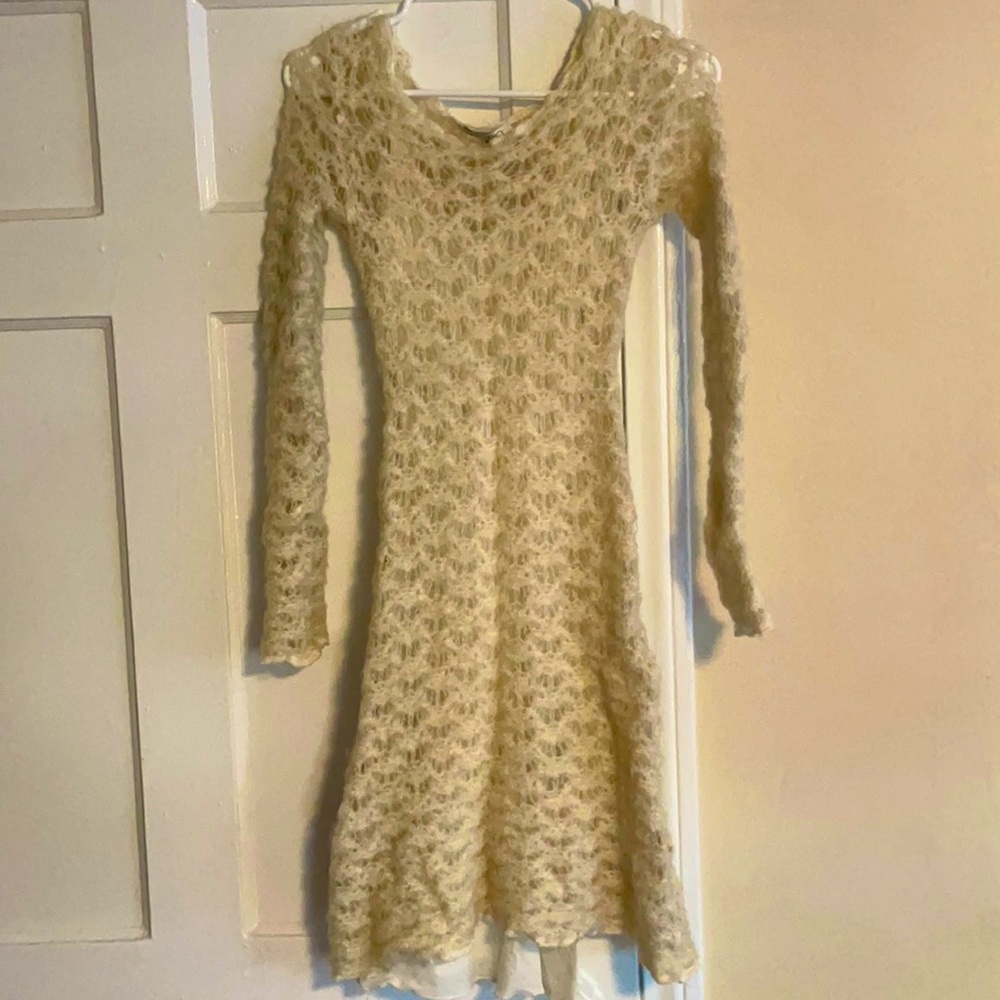 Tattoo Designer White Cotton Macrame Dress
